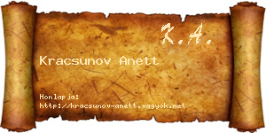 Kracsunov Anett névjegykártya